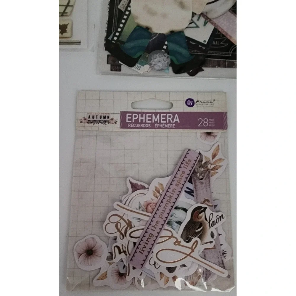 Fall Winter Scrapbooking Ephemera Stickers Cardstock Embellishments‎ Craft Lot